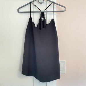 J. Crew Cami Black Scalloped Size 6 Adjustable Strap Lined
